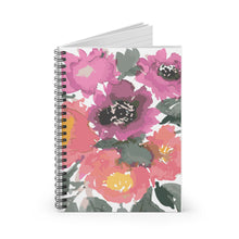 Load image into Gallery viewer, Peony Bouquet Spiral Notebook - Ruled Line
